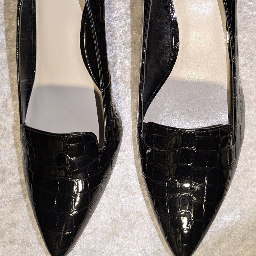 JENN ARDOR ALLIGATOR PRINT PATTEN LEATHER STYLE SIZE 10 KITTEN HEEL